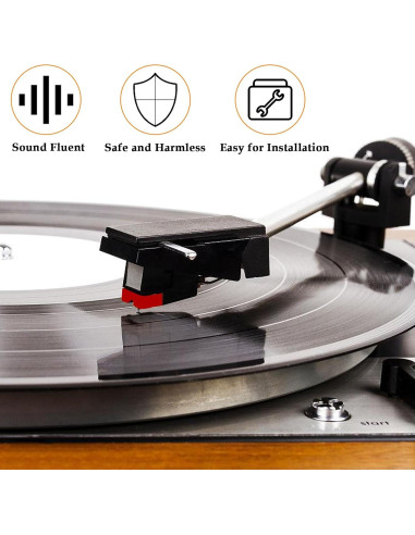 5 Agujas de Tocadiscos Ruby HONSNKS para Vinilo LP Rojo