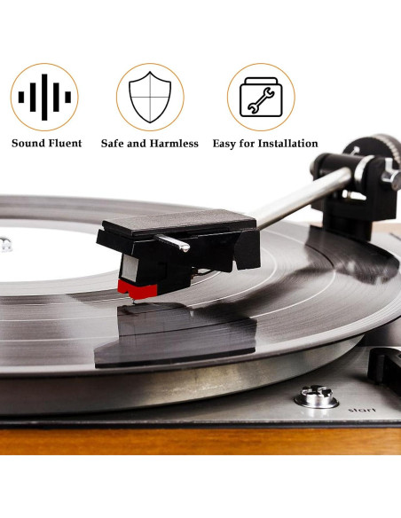 5 Agujas de Tocadiscos Ruby HONSNKS para Vinilo LP Rojo