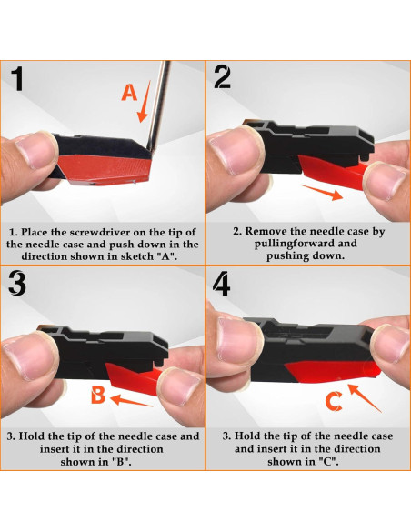 5 Agujas de Tocadiscos Ruby HONSNKS para Vinilo LP Rojo