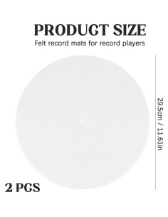 2 Alfombrillas de Fieltro Antiestático para Giradiscos 30cm 2