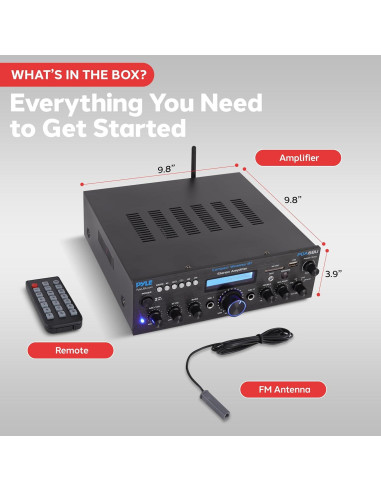 Amplificador Estéreo Bluetooth Pyle PDA6BU - 200W, 7 Entradas