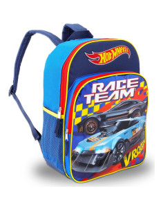 Mochila Escolar Hot Wheels Deluxe 40.64 cm + Botella y Stickers 2
