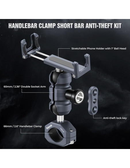 Soporte para Teléfono de Bicicleta KAPARNER KPS-02 Aluminio Ajustable