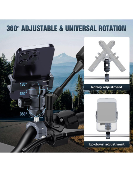 Soporte para Teléfono de Bicicleta KAPARNER KPS-02 Aluminio Ajustable