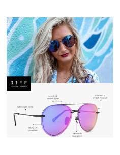 Gafas de sol aviador DIFF Lenox negras con UV400 2