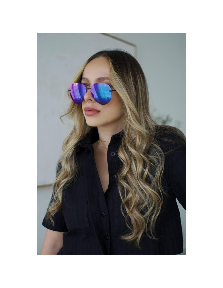 Gafas de sol aviador DIFF Lenox negras con UV400