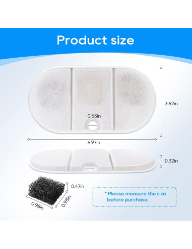 Filtros de Reemplazo MyfatBOSS para Fuente de Agua Gatos 16 Piezas
