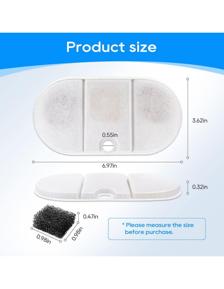 Filtros de Reemplazo MyfatBOSS para Fuente de Agua Gatos 16 Piezas