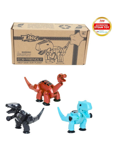 Zing Stikbot MEGA Dino 3 Pack - Brontosaurus, T-Rex, Carnotaurus