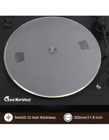 Alfombrilla Acrílica Transparente para Giradiscos 30.48 cm