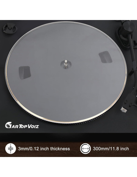 Alfombrilla Acrílica Transparente para Giradiscos 30.48 cm