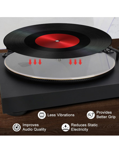 Alfombrilla Acrílica Transparente para Giradiscos 30.48 cm