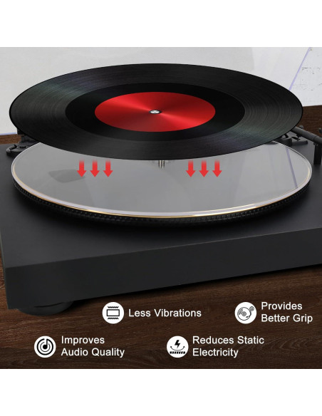 Alfombrilla Acrílica Transparente para Giradiscos 30.48 cm