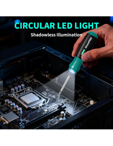 Destornillador Eléctrico GRENPRO 4V Inalámbrico con 51 Puntas