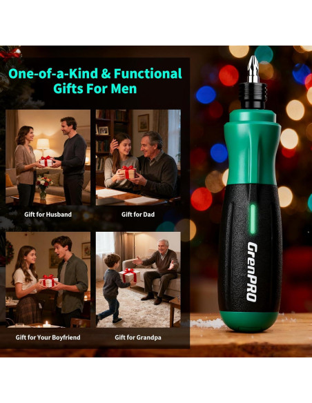 Destornillador Eléctrico GRENPRO 4V Inalámbrico con 51 Puntas