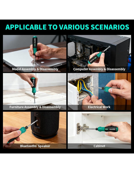 Destornillador Eléctrico GRENPRO 4V Inalámbrico con 51 Puntas