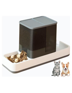 Dispensador Automático de Comida y Agua Tfwadmx 2 en 1 Gris