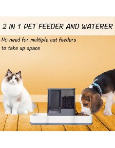 Dispensador Automático de Comida y Agua Tfwadmx 2 en 1 Gris 2