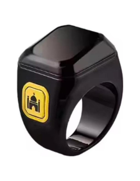 Anillo Zikr Inteligente Negro - Contador de Oraciones Inalámbrico