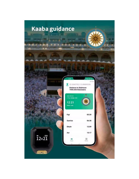 Anillo Zikr Inteligente Negro - Contador de Oraciones Inalámbrico