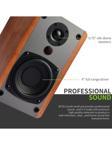 Altavoces Bluetooth Madera Cantante BT25 80W 2.0 Hi-Fi