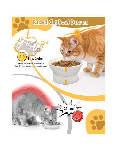 Cuenco Elevado para Gatos TinyQilin 12.7 cm Alimentación Lenta