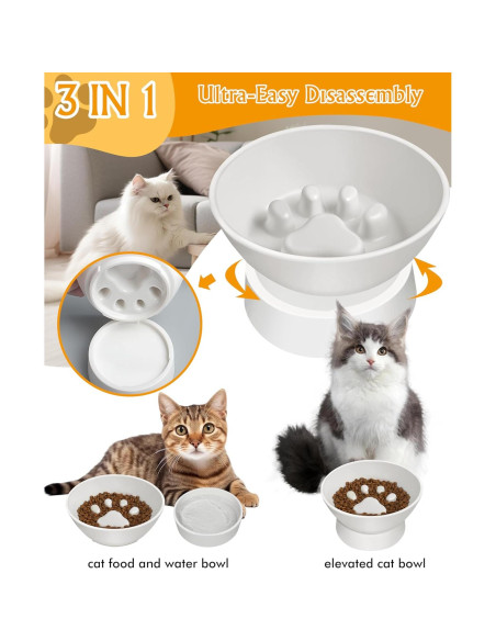 Cuenco Elevado para Gatos TinyQilin 12.7 cm Alimentación Lenta