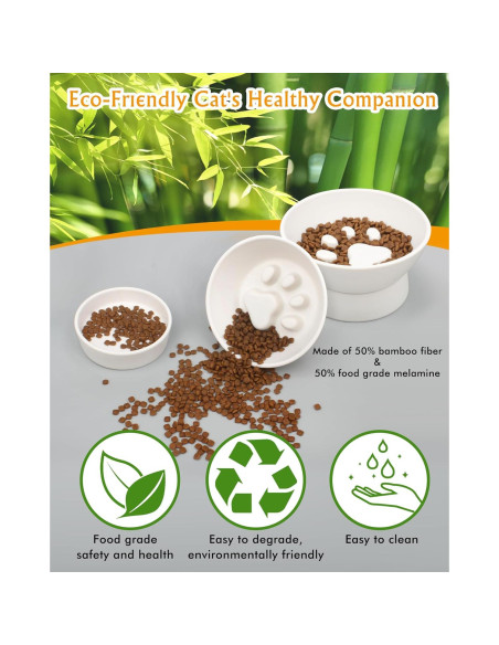 Cuenco Elevado para Gatos TinyQilin 12.7 cm Alimentación Lenta