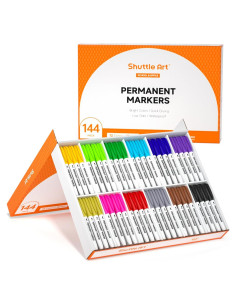 Paquete de 144 Marcadores Permanentes Shuttle Art - 12 Colores Brillantes