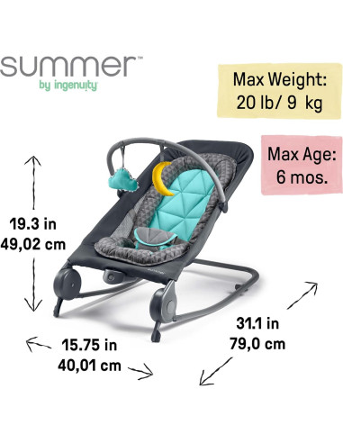 Mecedora y Balanceador 2-en-1 Verano Dúo Gris y Verde