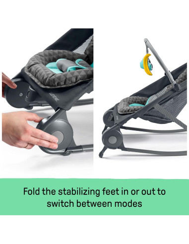 Mecedora y Balanceador 2-en-1 Verano Dúo Gris y Verde