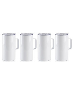 Tazas de Sublimación PYD Life 20 OZ Acero Inoxidable 4 Pack