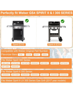 Barras Flavorizer Acero Inoxidable PETKAO para Weber Spirit II 38.86 cm 2