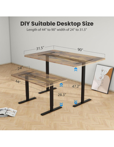 Marco de Escritorio Eléctrico Ajustable ESpefy Doble Motor Negro