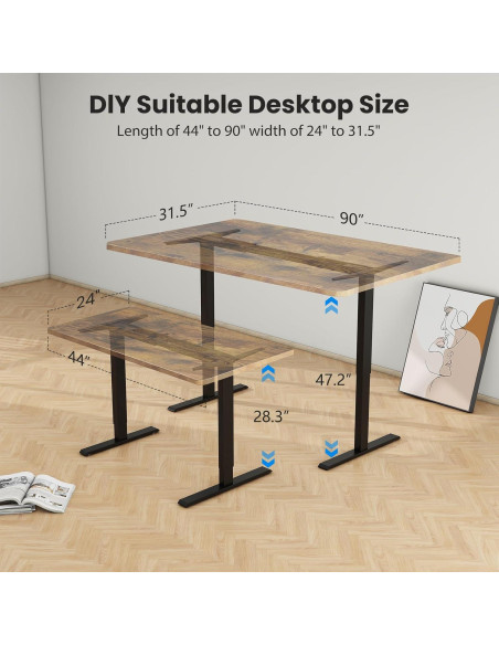 Marco de Escritorio Eléctrico Ajustable ESpefy Doble Motor Negro