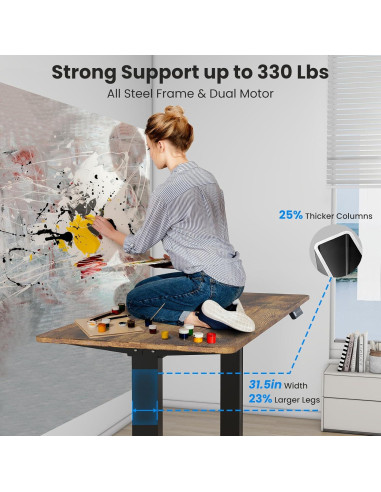 Marco de Escritorio Eléctrico Ajustable ESpefy Doble Motor Negro