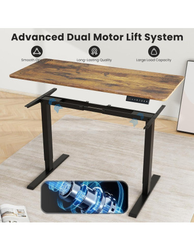 Marco de Escritorio Eléctrico Ajustable ESpefy Doble Motor Negro