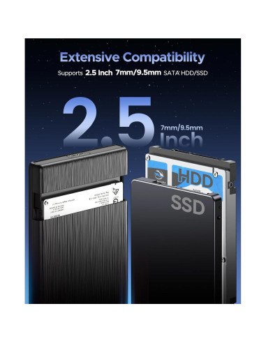 Caja Externa ORICO USB 3.0 a SATA III 2.5" 6TB Sin Herramientas