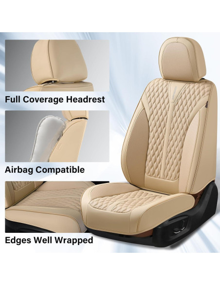 Cubiertas de Asientos Coverado D8862 Beige Impermeables