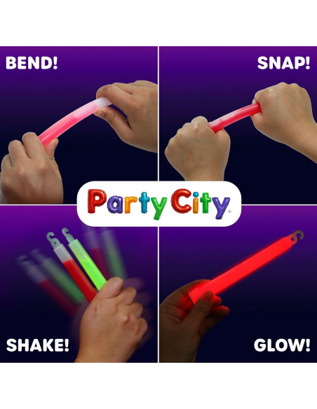 Paquete de 25 Palitos Brillantes Multicolores Party City 15cm