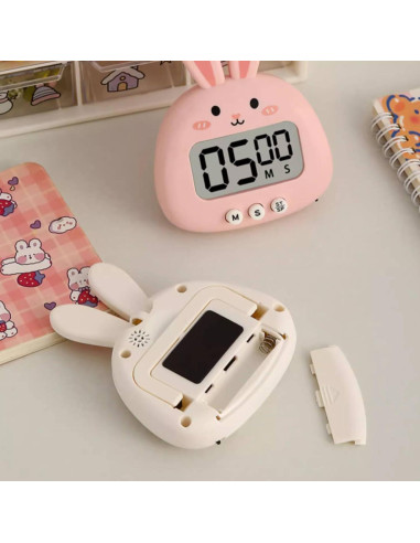 Temporizador de Cocina Digital HERCHR Conejo Rosa 99h