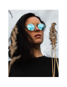 Gafas de sol redondas AIEYEZO steampunk plata 48mm UV 2