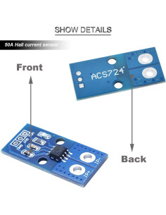 Módulo Sensor de Corriente Hall ACS724 50A 2 Pcs con Cables 2