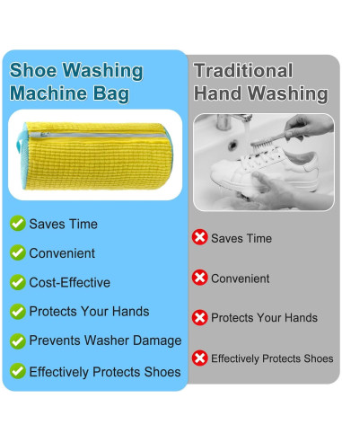 Bolsa de Lavado de Zapatos Heuihm Amarillo 40x20 cm Reutilizable