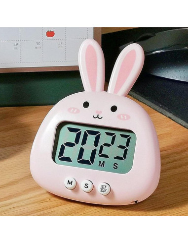Temporizador de Cocina Digital HERCHR Conejo Rosa 99h