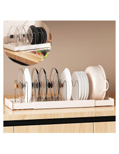 Organizador de Ollas y Sartenes Genérico Blanco 10 Divisores Ajustables