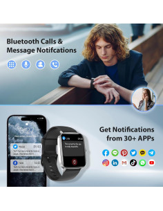 Reloj Inteligente Yoever 2025 Pantalla HD 1.85" Fitness IP68 2