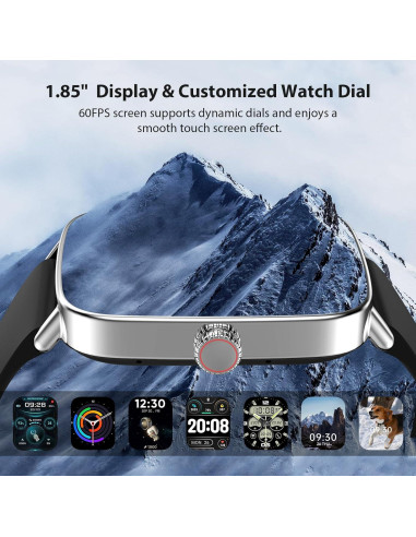 Reloj Inteligente Yoever 2025 Pantalla HD 1.85" Fitness IP68