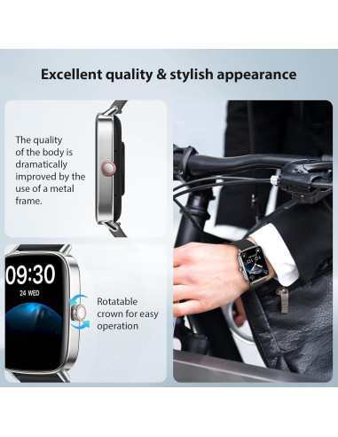 Reloj Inteligente Yoever 2025 Pantalla HD 1.85" Fitness IP68