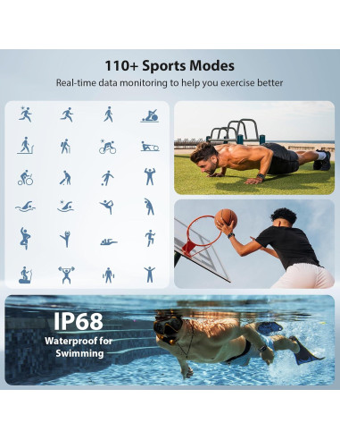 Reloj Inteligente Yoever 2025 Pantalla HD 1.85" Fitness IP68